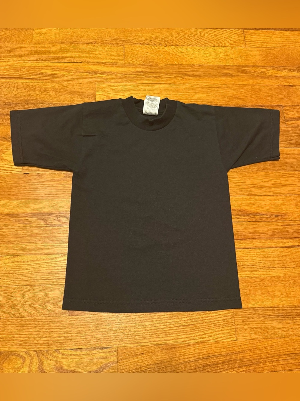 Fruit Of The Loom Vintage Black Youth 6/8 T Shirt 90s Blank Minimalist Shirt